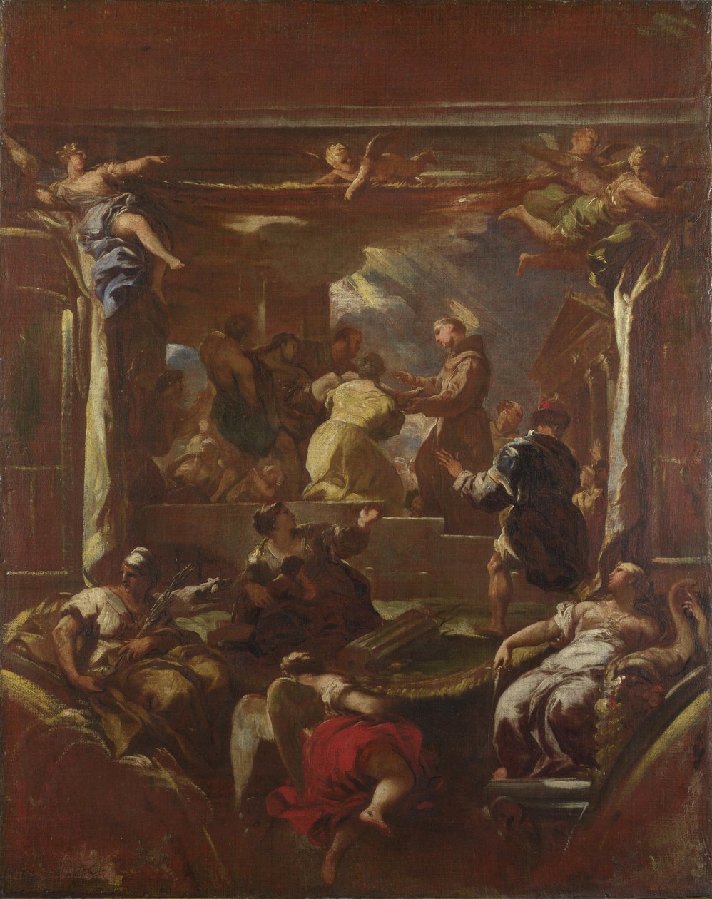 帕多瓦的圣安东尼恢复了一个人的脚，1700年前。 作者 卢卡·乔丹奴（Luca Giordano）