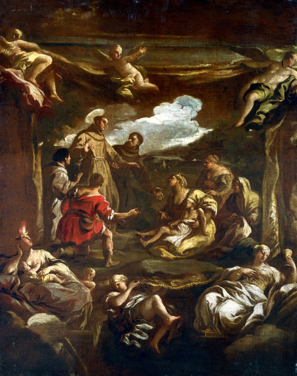 帕多瓦的圣安东尼治愈了一个年轻人》，约1654-1705年 作者 卢卡·乔丹奴（Luca Giordano）