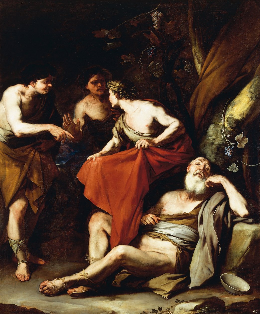 诺亚的醉酒》，作者：卢卡-乔丹诺，布面油画 作者 卢卡·乔丹奴（Luca Giordano）