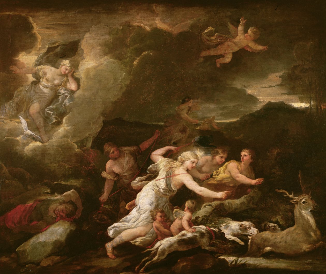 戴安娜的狩猎 作者 卢卡·乔丹奴（Luca Giordano）