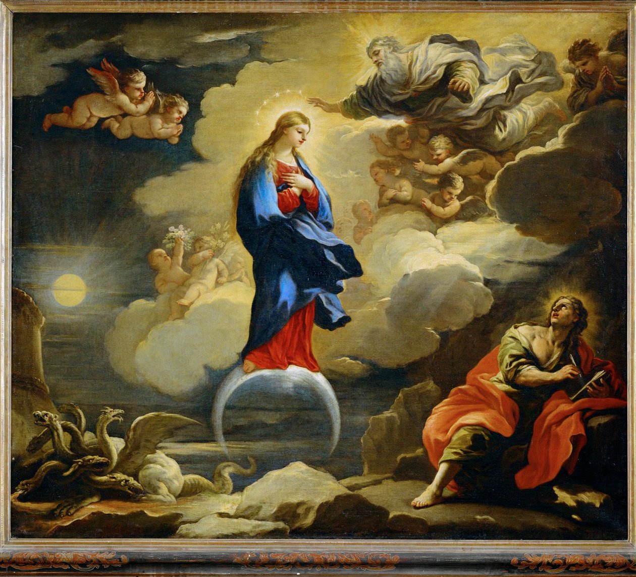 天主圣约翰的幻象......（布面油画） 作者 卢卡·乔丹奴（Luca Giordano）