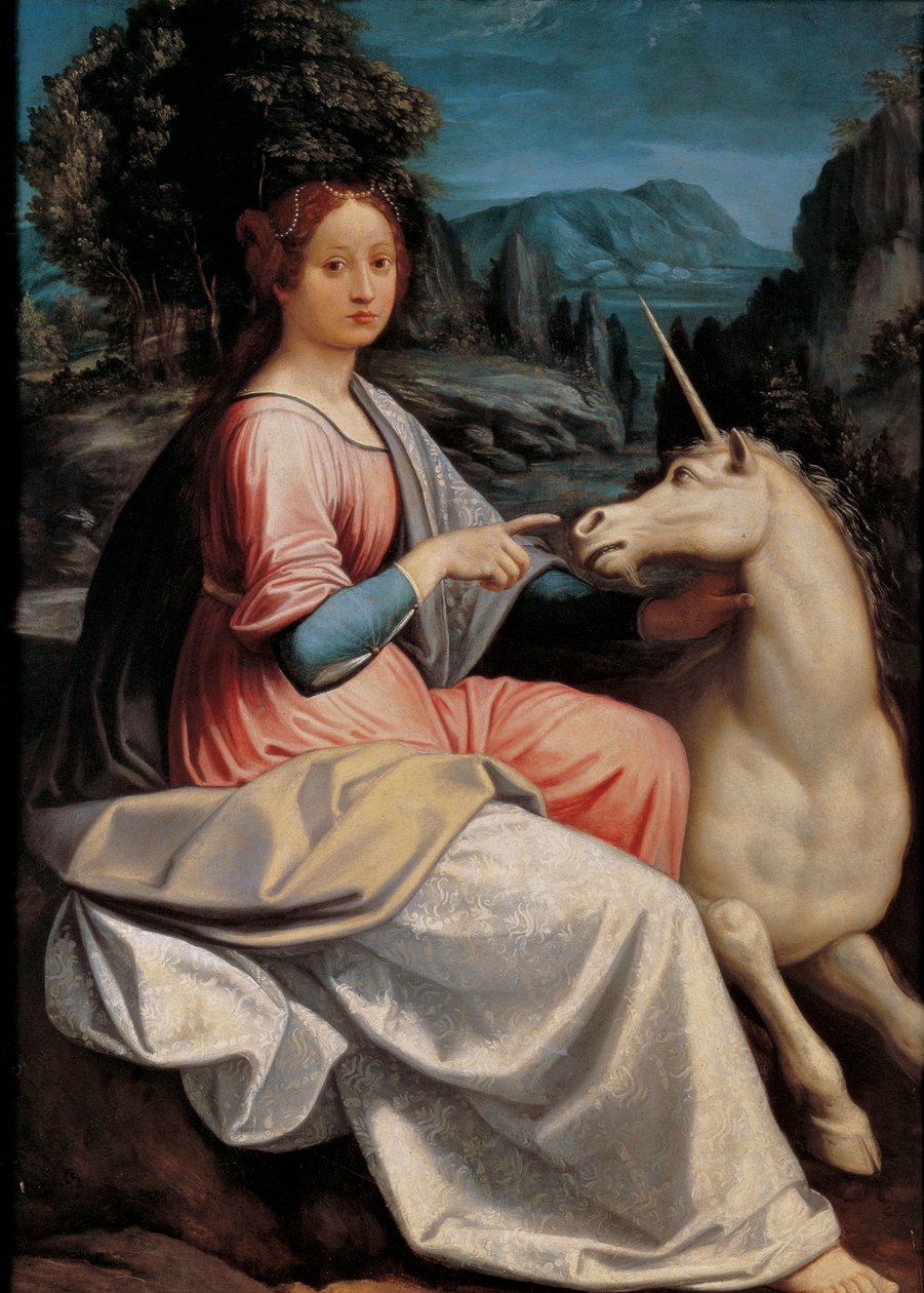 女士与独角兽》，1534-1540。 作者 卢卡·朗吉（Luca Longhi）