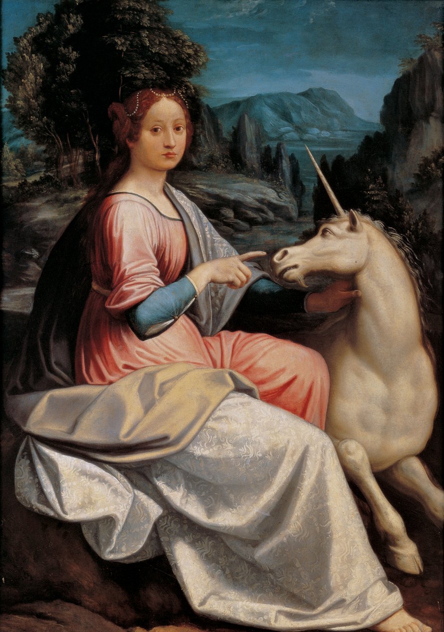 夫人和独角兽，1534-1540年。 作者 卢卡·朗吉（Luca Longhi）