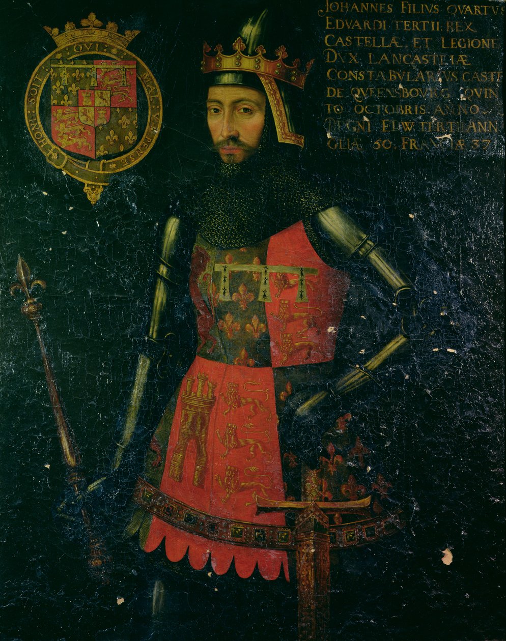 兰开斯特公爵的冈特约翰（1340-99）（面板上的蛋彩画） 作者 卢卡斯·科尼利斯（Lucas Cornelisz）
