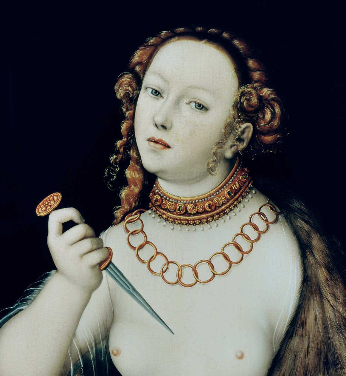 Lucretia的自杀，1538年（细节180495） 作者 卢卡斯·克拉纳赫