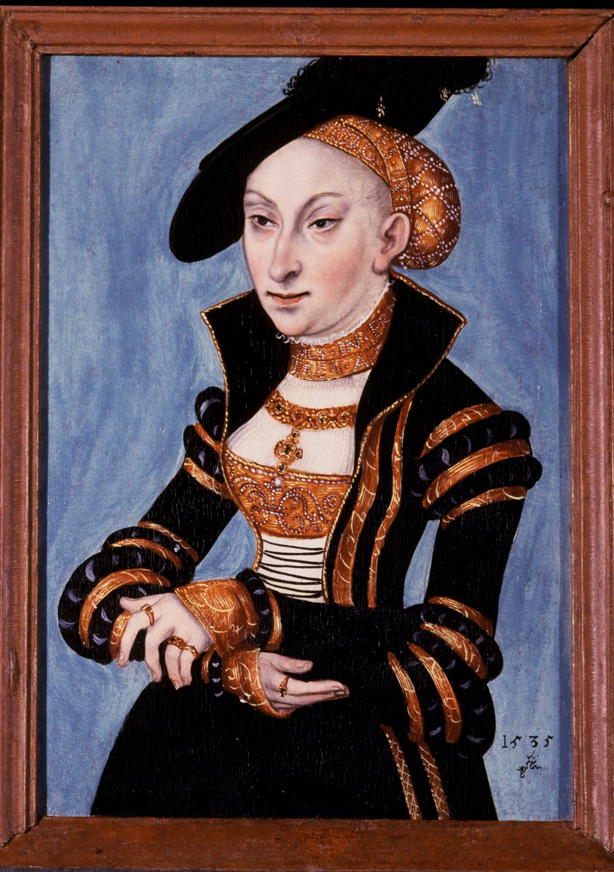 Sibylle，萨克森选举公主，1535年 作者 卢卡斯·克拉纳赫