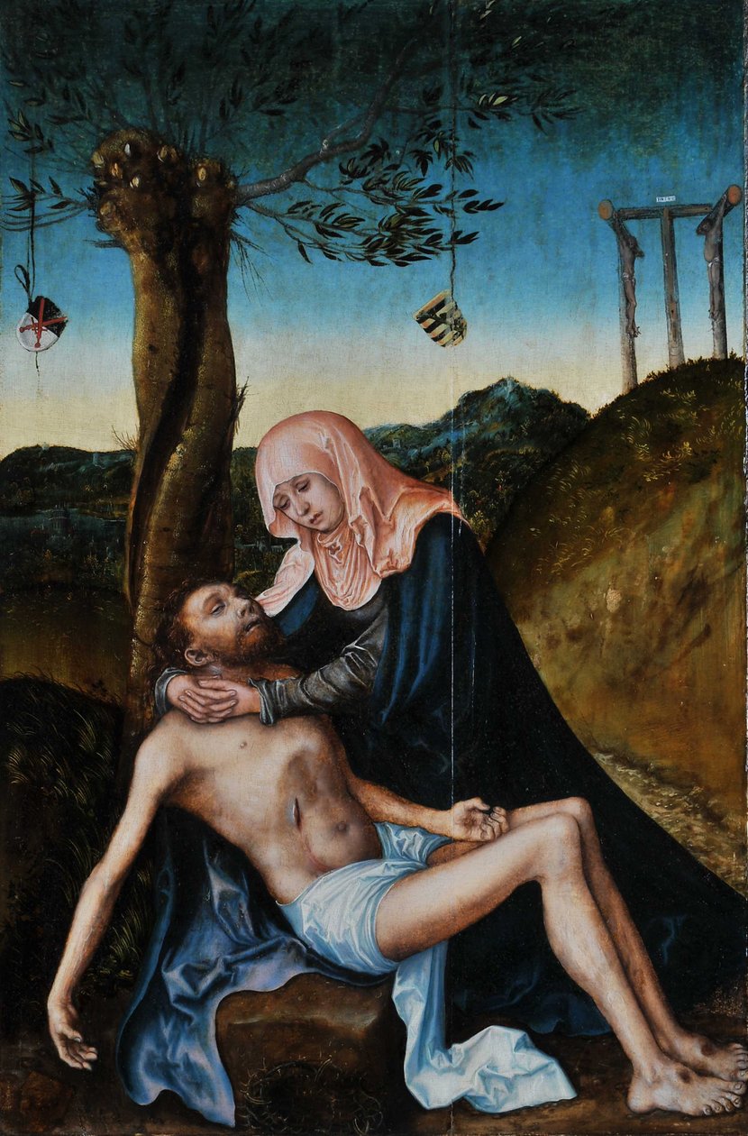 在十字架下面的Pietà 作者 卢卡斯·克拉纳赫