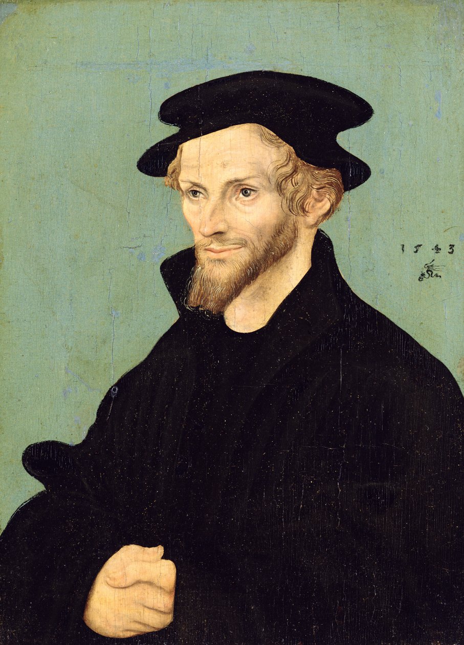 Philipp Melanchthon（1479-1560），1543（油画布）上的肖像 作者 克拉纳赫的卢卡斯工作室