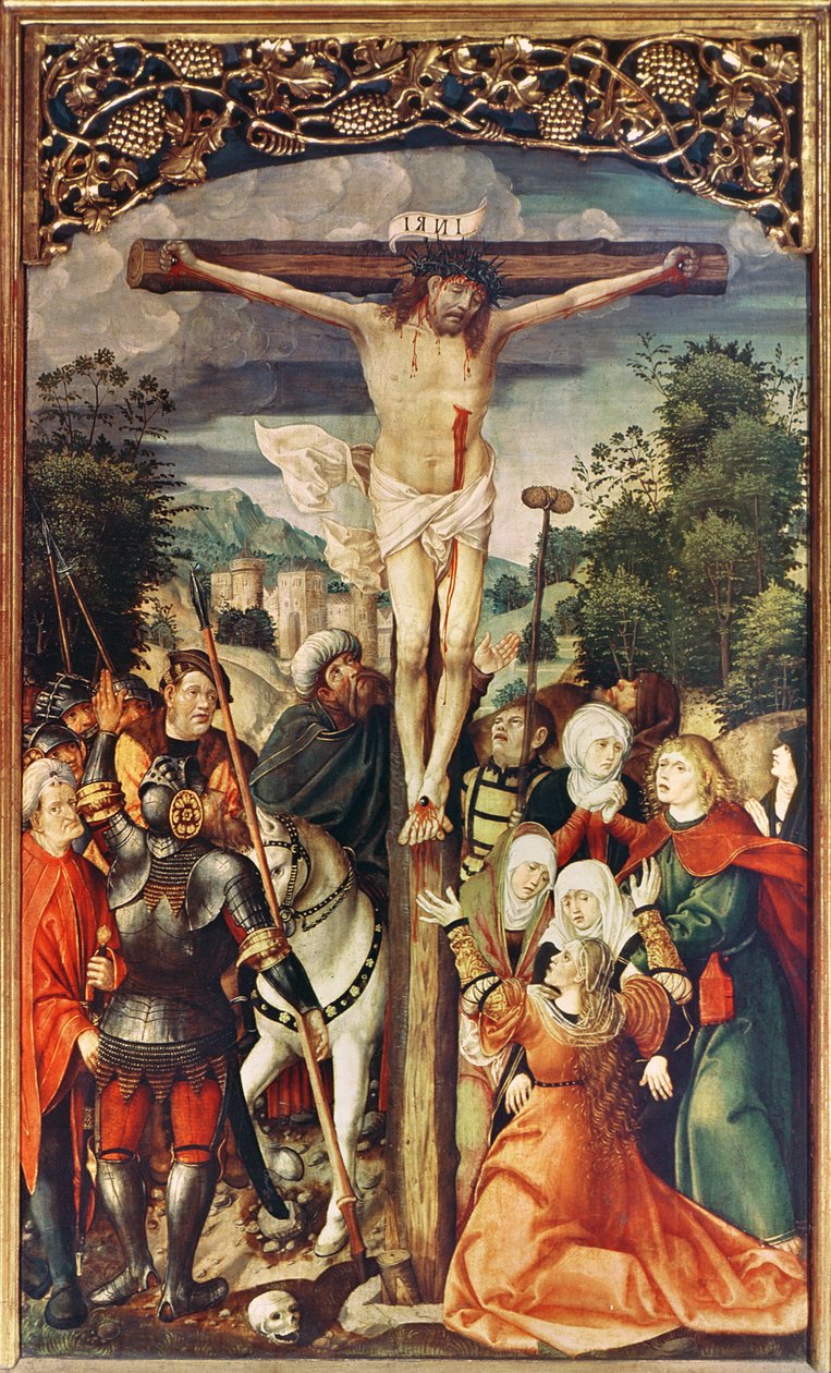 祭坛画展示了基督的生命，十字架上的细节，1508-17 作者 卢卡斯·克拉纳赫