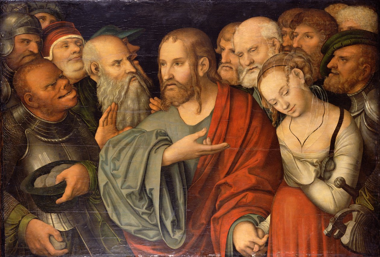 基督与通奸的女人 作者 卢卡斯·克拉纳赫（Lucas Cranach）