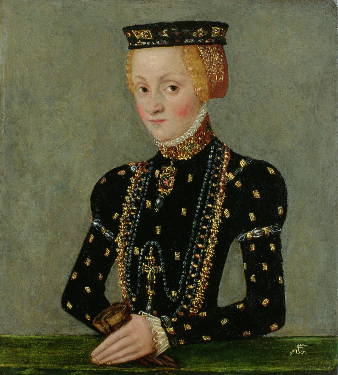 波兰的Katarzyna Jagiellonka，c.1553-56（铜上油） 作者 卢卡斯·克拉纳赫（Lucas Cranach）