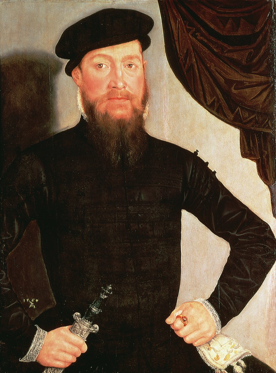 一个男人的肖像，1564（面板） 作者 卢卡斯·小克拉纳赫