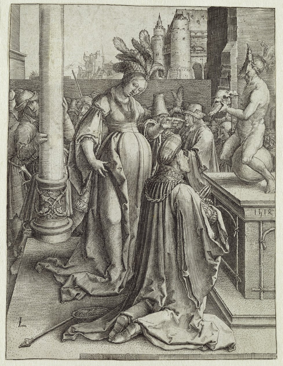 Solomon Prays在Graven Image前面，c.1514（铜版画） 作者 卢卡斯·范·莱登