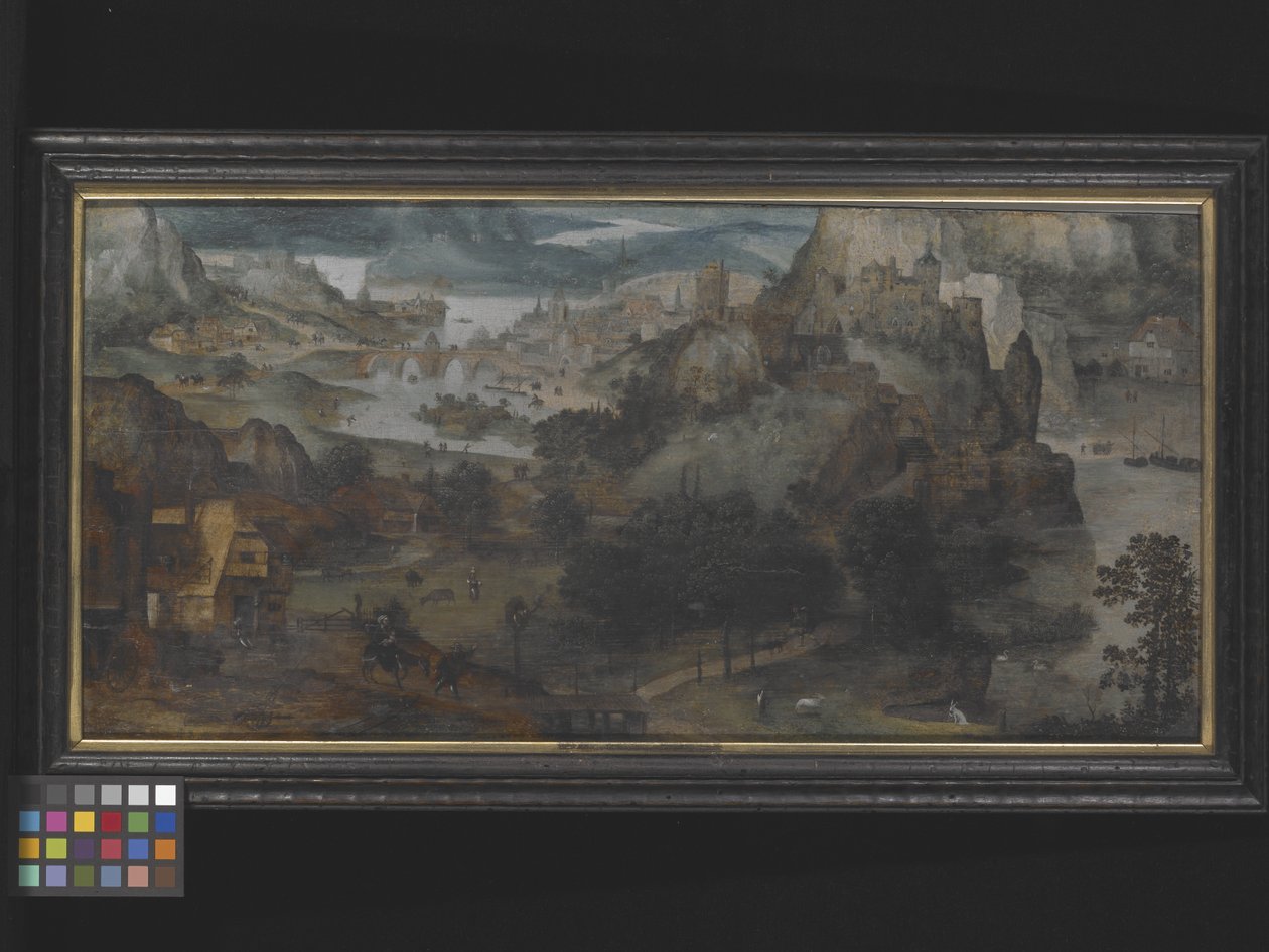 飞往埃及的风景（木板油画） 作者 Lucas (circle of) Gassel