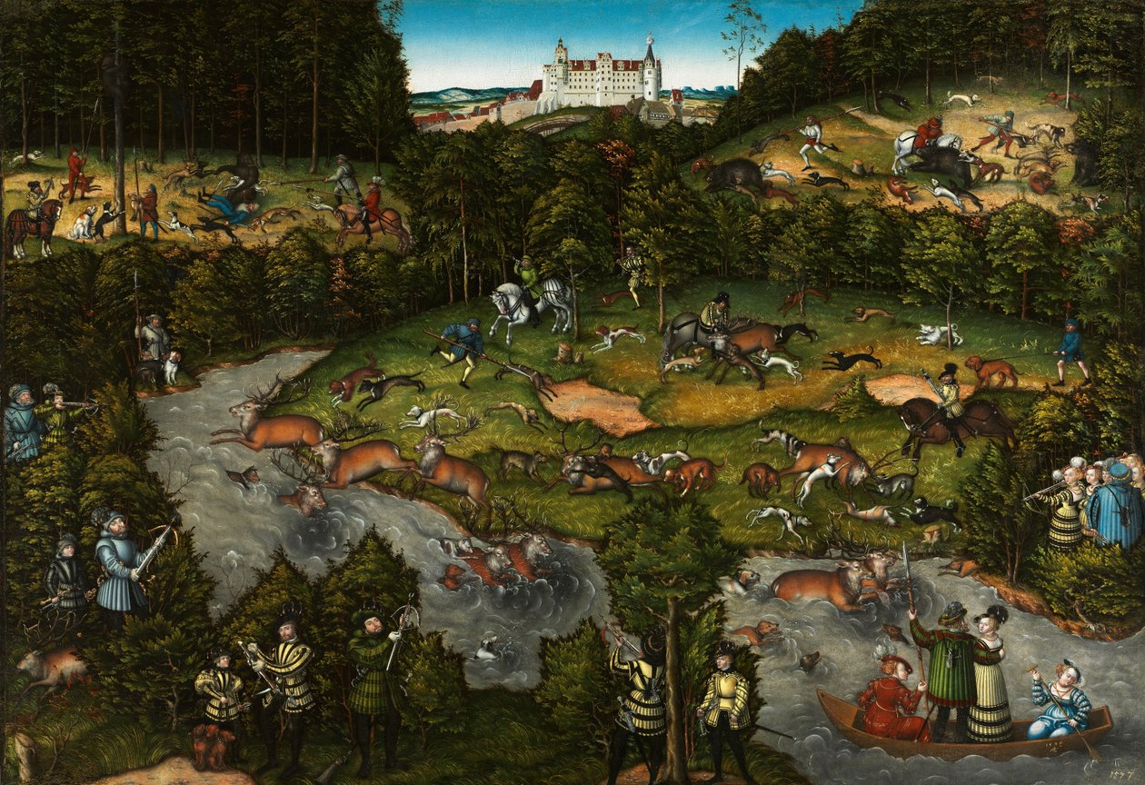 1540年在Hartenfels城堡附近狩猎 作者 卢卡斯·克拉纳赫