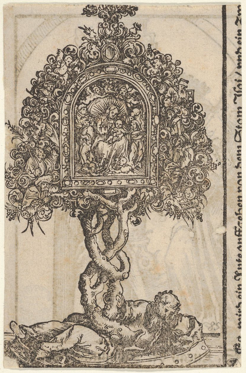 维滕贝格（Wittenberg）遗物大系列中的金色和耶西树，1509年。 作者 卢卡斯·克拉纳赫