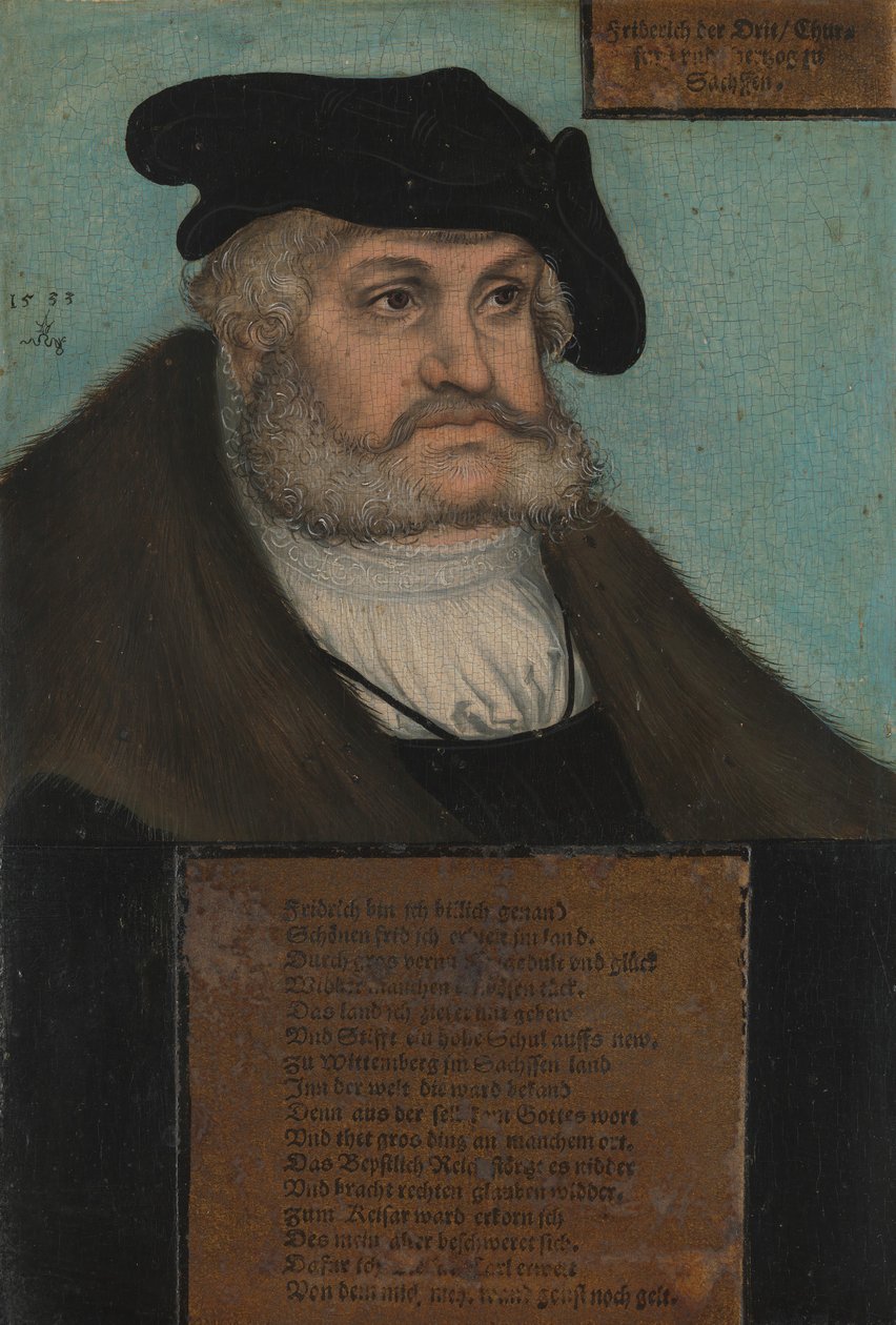 弗里德里希三世（Friedrich III）1463-1525，明智的萨克森州选举人，1533年。 作者 卢卡斯·克拉纳赫