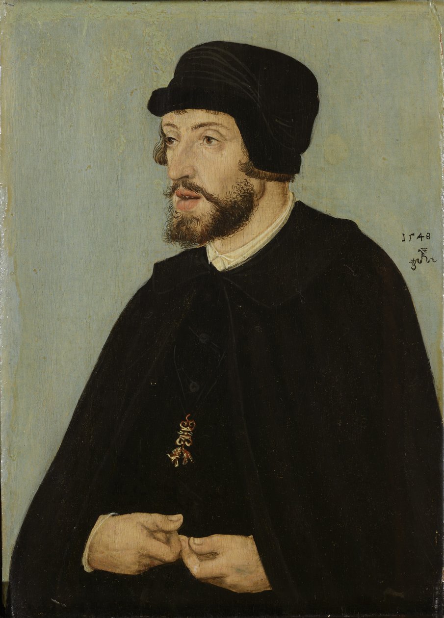 德文：Bildnis König Ferdinands I. 神圣罗马帝国皇帝斐迪南一世肖像 作者 卢卡斯·克拉纳赫