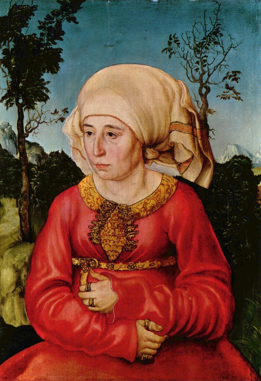 德文：Bildnis der Frau eines Rechtsgelehrten 法学家之妻肖像/约翰-斯蒂芬-罗伊斯博士之妻肖像[］ 作者 卢卡斯·克拉纳赫