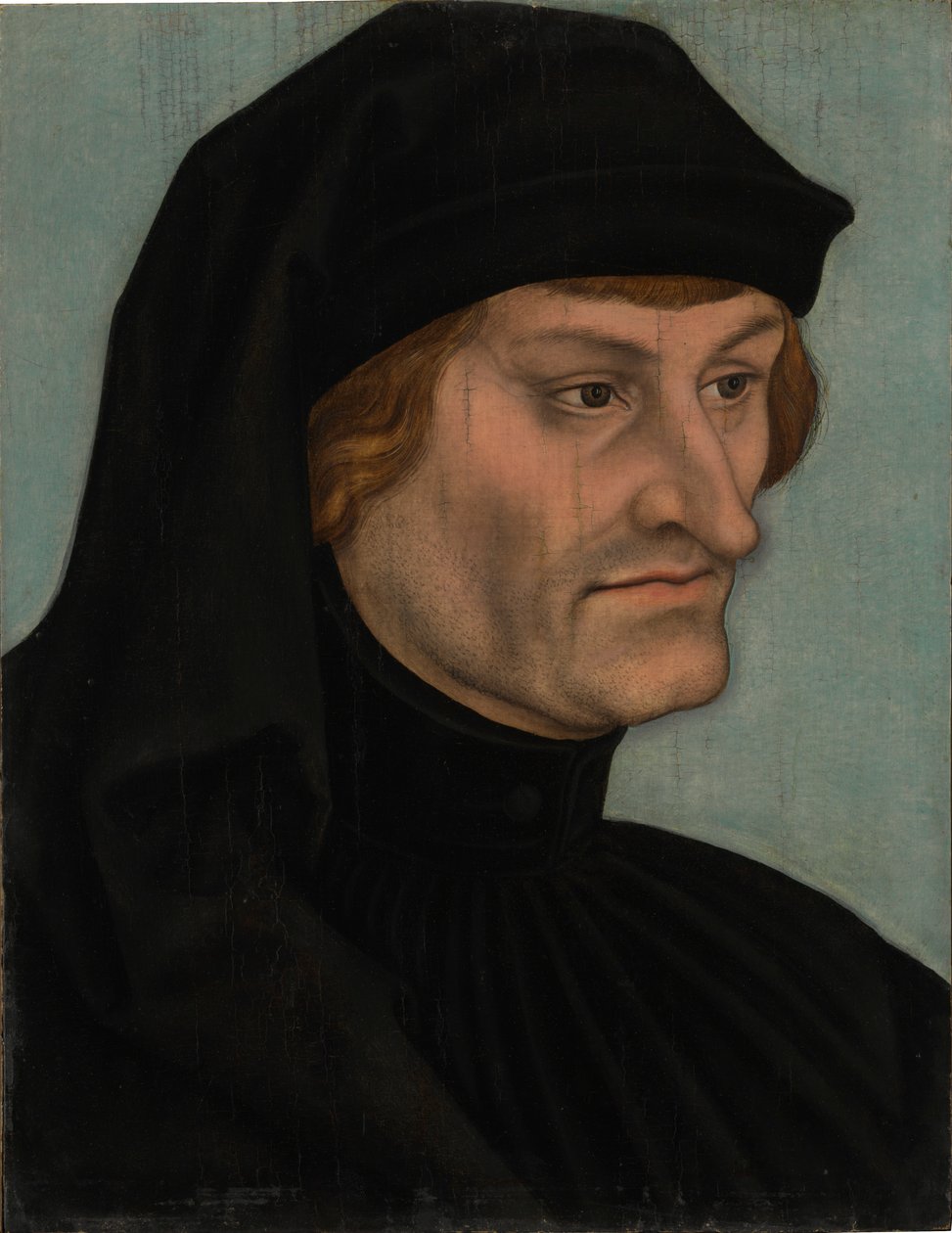 德文：Bildnis des Rudolph Agricola Rudolph Agricola 肖像或 Johannes Geiler von Kaysersberg 肖像 作者 卢卡斯·克拉纳赫