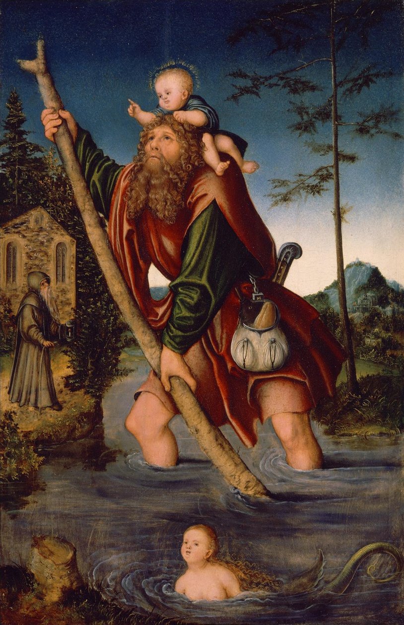 德语: Der heilige Christophorus Saint Christopher 作者 卢卡斯·克拉纳赫