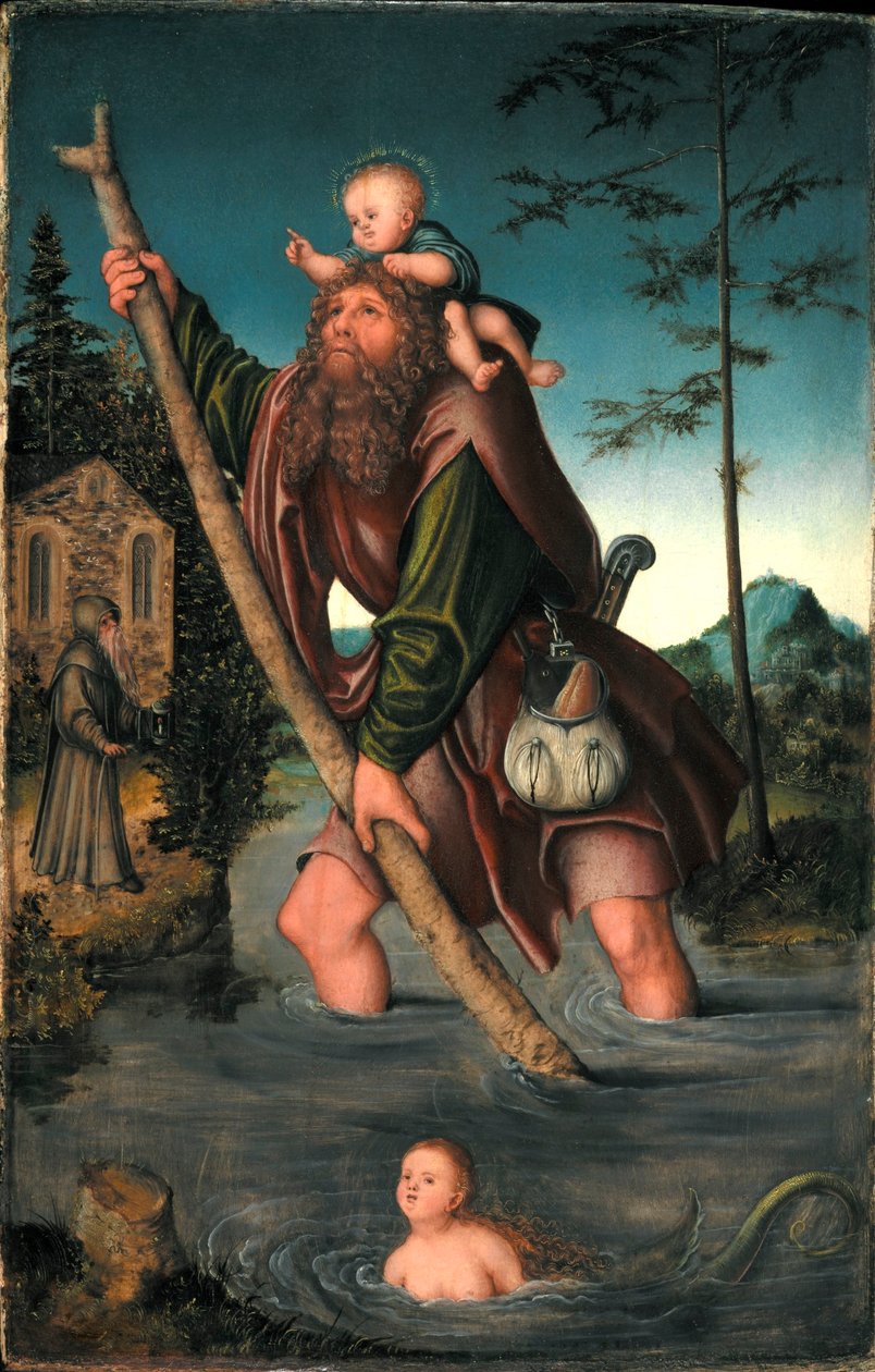 德语: Der heilige Christophorus Saint Christopher 作者 卢卡斯·克拉纳赫