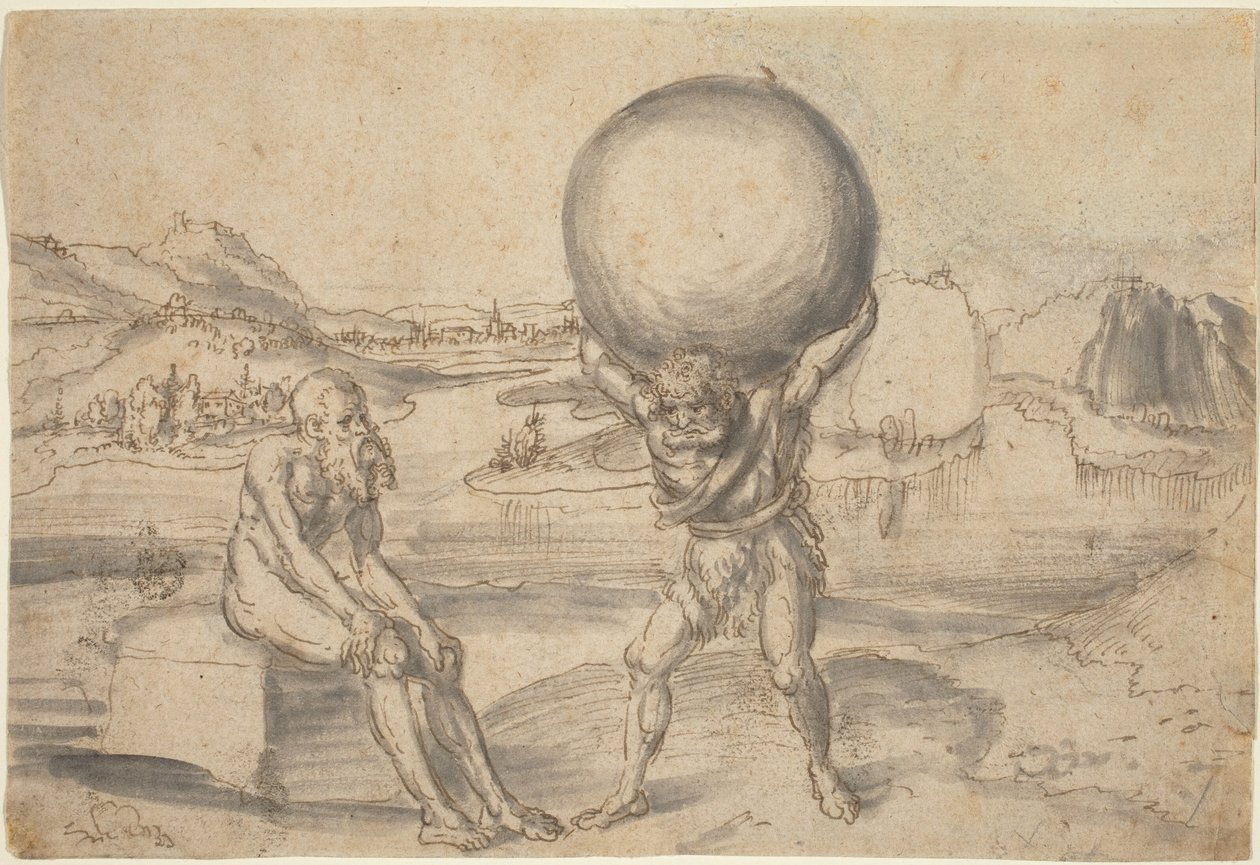 赫拉克勒斯缓解全球地图集》（Hercules Relieving Atlas of the Globe）。 作者 卢卡斯·克拉纳赫