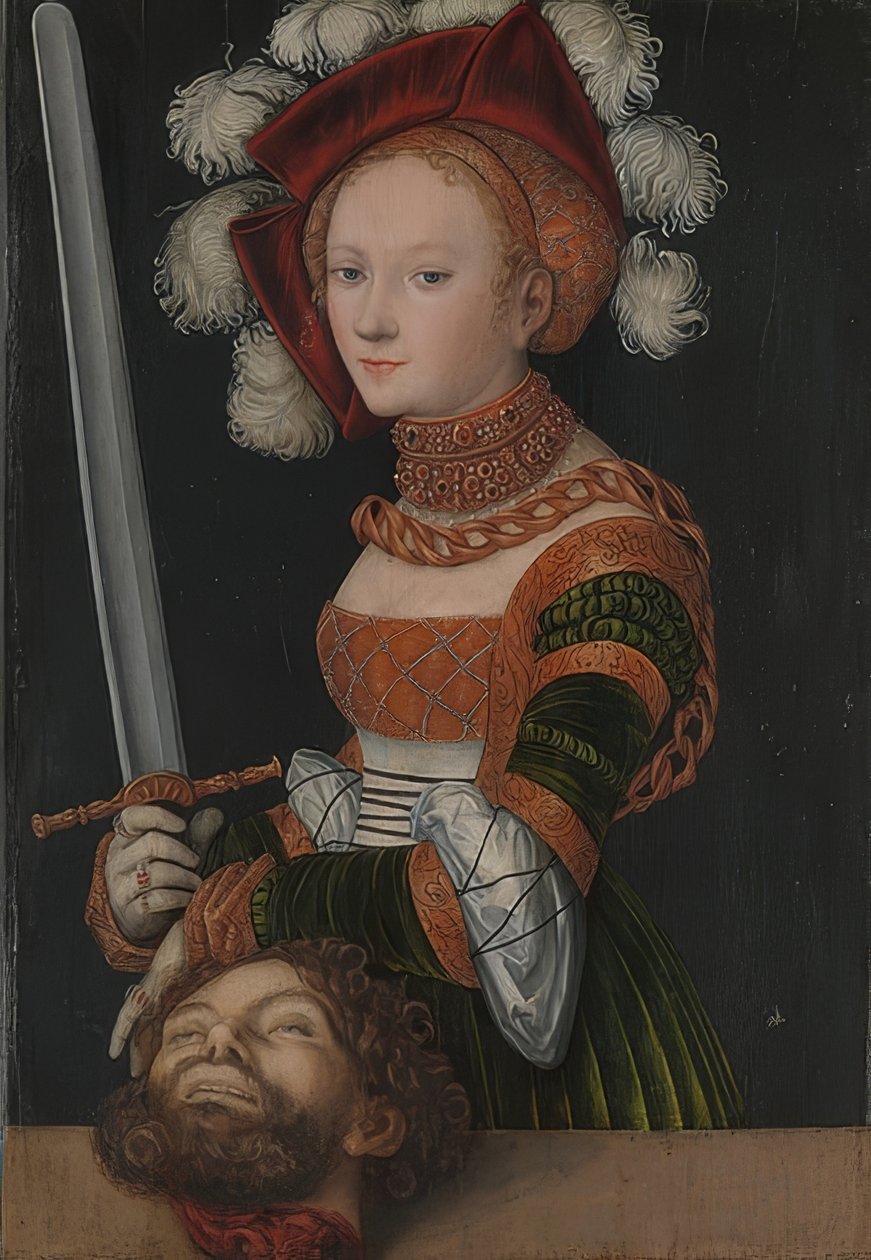 朱迪思（Judith）和Holofernes的头。约于1530年 作者 卢卡斯·克拉纳赫