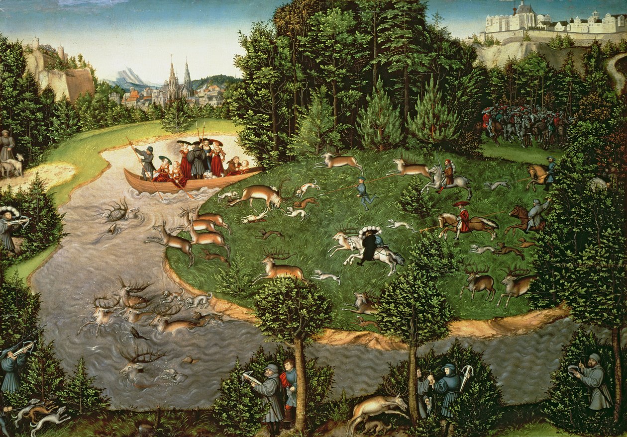 Stag Hunt of Elector Friedrich III the Wise，1529（小组） 作者 卢卡斯·克拉纳赫