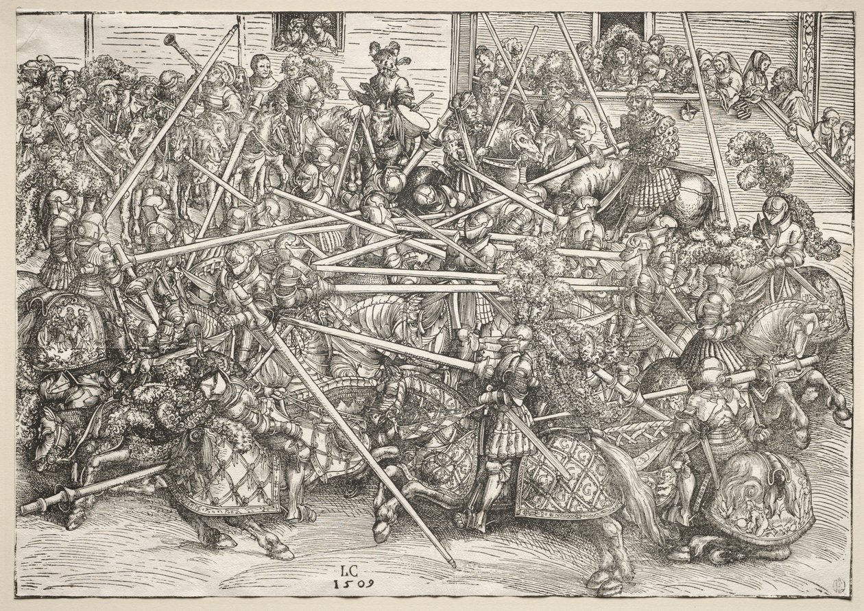 带长枪的比赛，1509年。 作者 卢卡斯·克拉纳赫