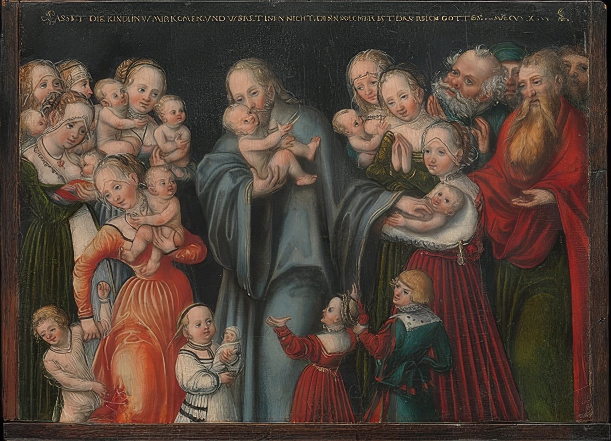 基督祝福孩子们。 1545年左右？50 作者 卢卡斯·克拉纳赫（Lucas Cranach）