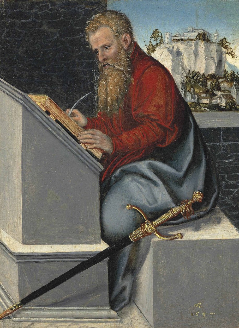 德语：Der heilige Paul 圣保罗在书房 作者 卢卡斯·克拉纳赫（Lucas Cranach）