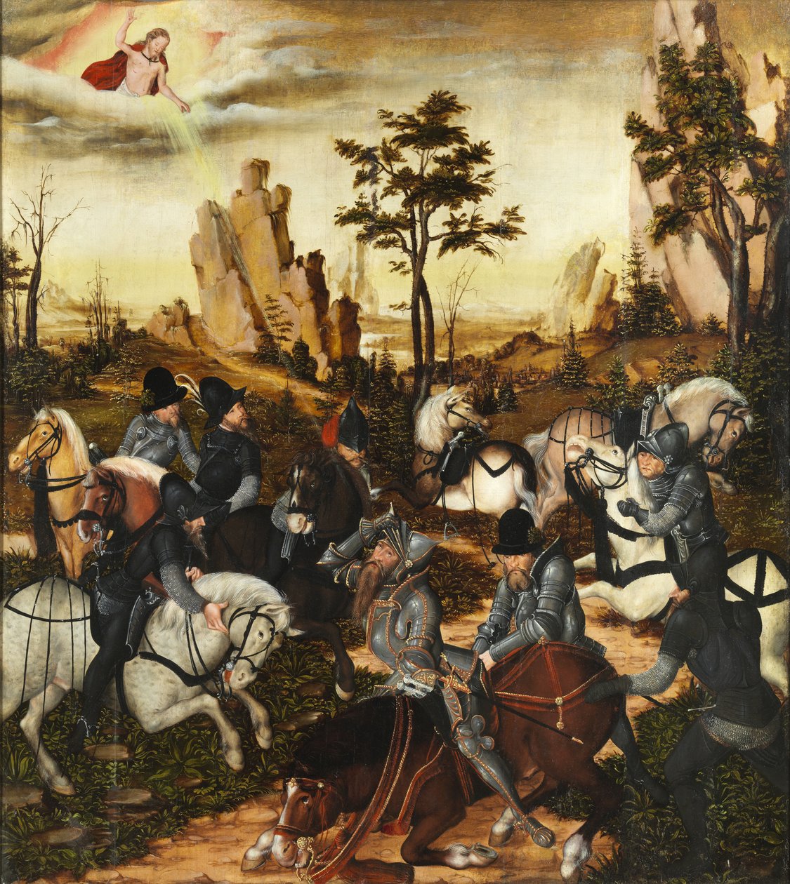 德语：Die Bekehrung des Paulus 圣保罗的皈依 作者 卢卡斯·克拉纳赫（Lucas Cranach）