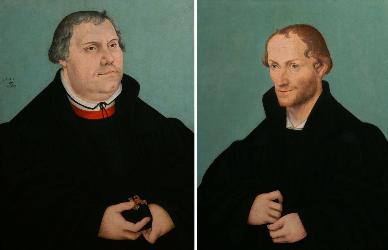 马丁-路德amp 肖像；菲利普-梅兰希通肖像 作者 卢卡斯·克拉纳赫（Lucas Cranach）