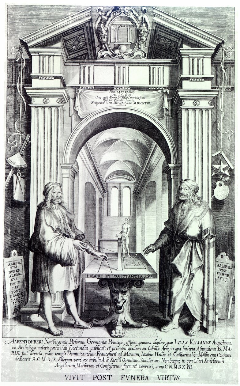 向Durer致敬，c.1628 作者 卢卡斯·基利安（Lucas Kilian）