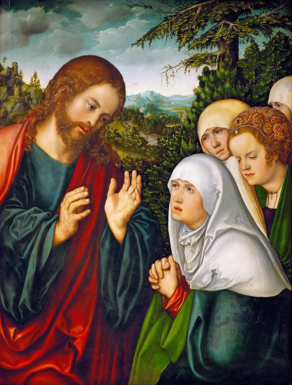 Les adieux du Christ a samere - 基督告别圣女 - 长老卢卡斯·克拉纳赫 (1472-1553)。 木头上的油，c。 1520. 尺寸：110x83.5 厘米。 维也纳艺术史博物馆 作者 老卢卡斯·克拉纳赫