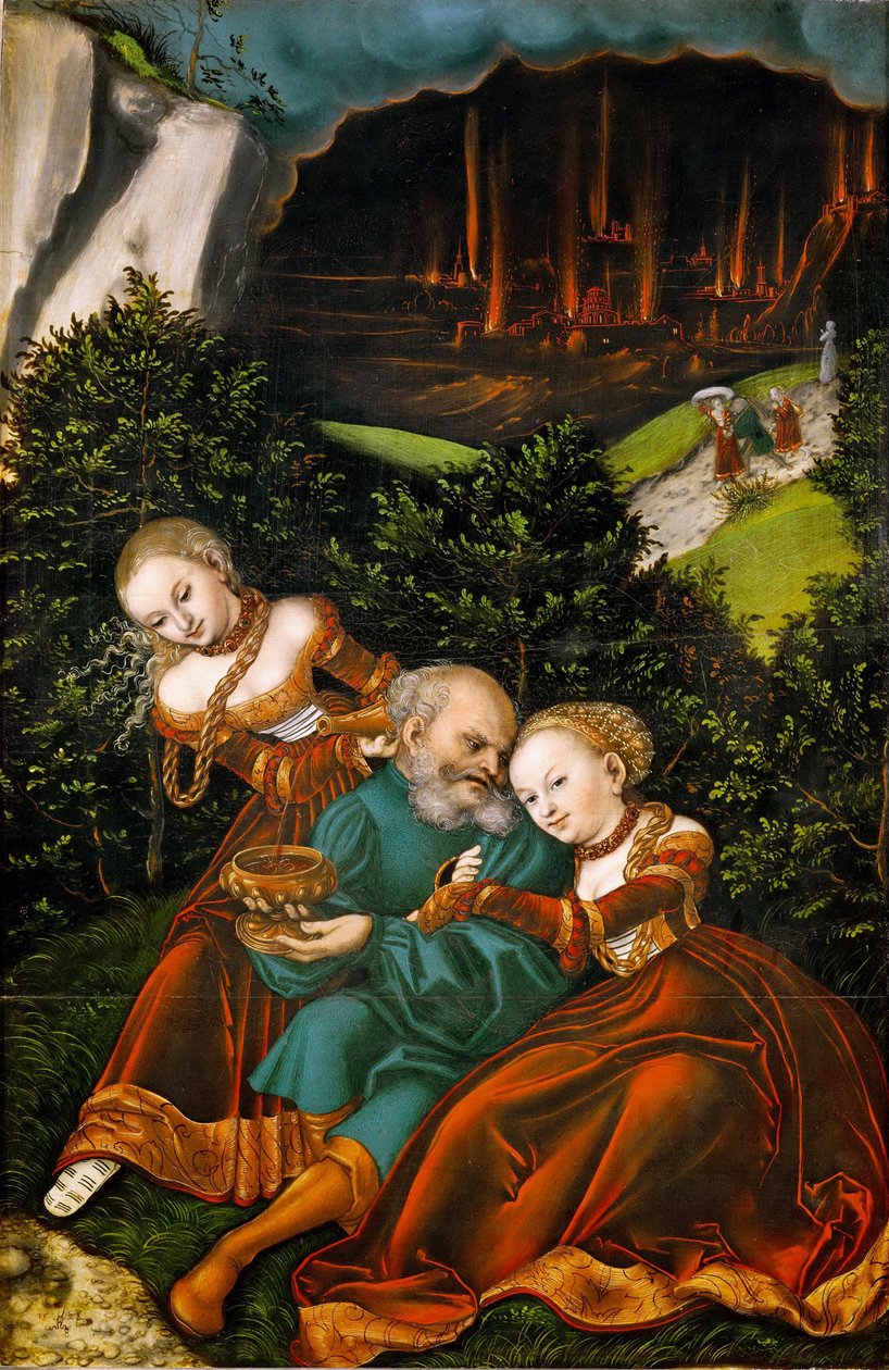 Loth et ses filles - Lot and his Daughters - Lucas Cranach, the Elder (1472-1553). Oil on wood 作者 老卢卡斯·克拉纳赫