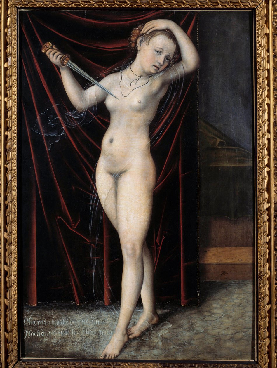 Lucrece giving himself death The suicide of Lucrece, Roman lady of the 6th century BC. Painting by Lucas Cranach (1472-1553) 16th century. Besancon, Museum of Fine Arts 作者 老卢卡斯·克拉纳赫