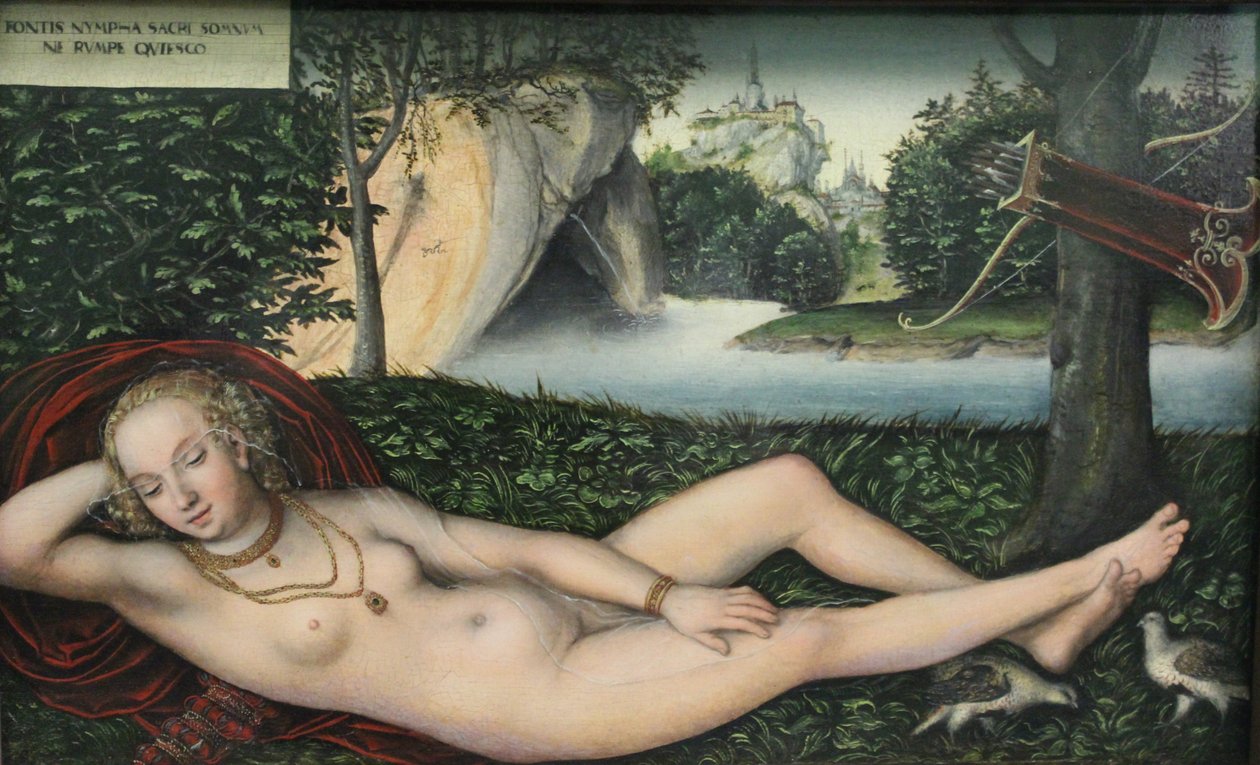源头的仙女，1537 年之后（橡木上的油彩） 作者 老卢卡斯·克拉纳赫