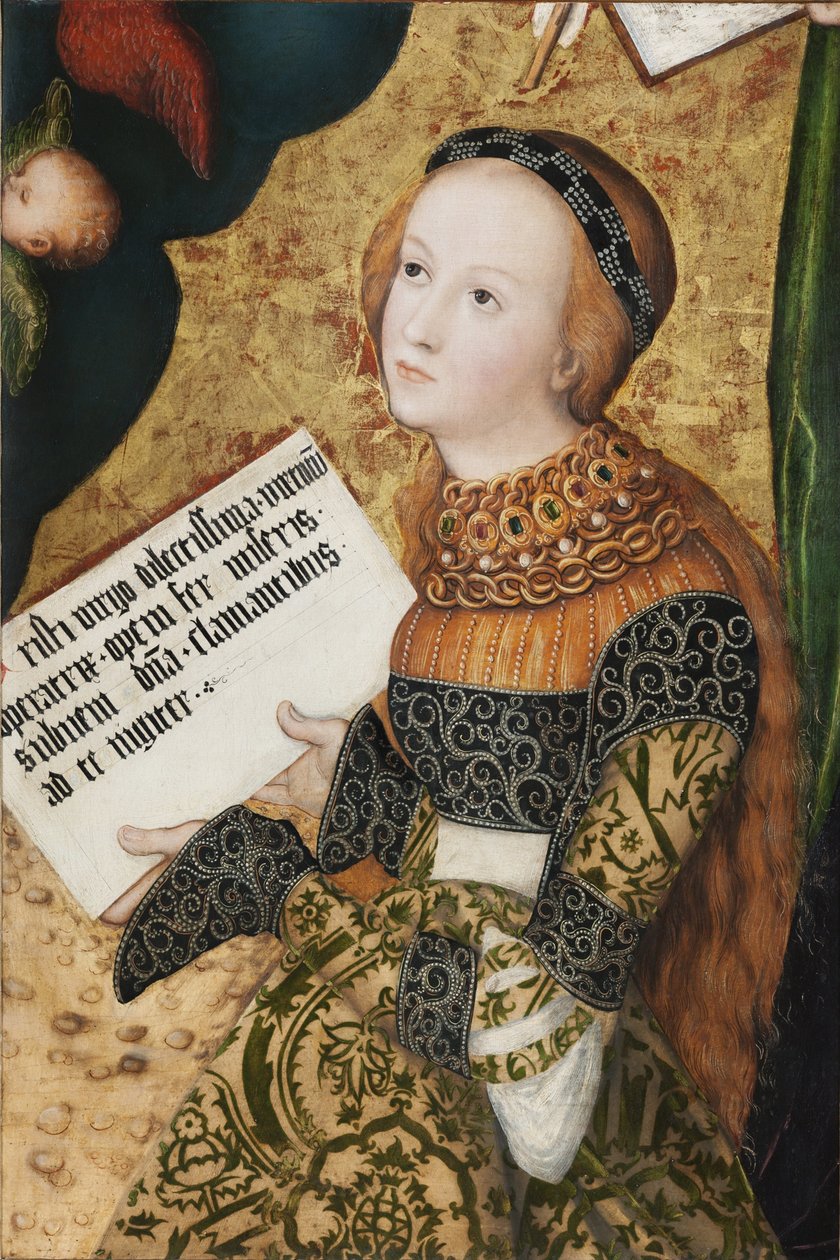 Sainte Christine--圣克里斯蒂娜--老卢卡斯-克拉纳赫（1472-1553）。木板上的油画，约1520年。国家美术馆，布拉格 作者 老卢卡斯·克拉纳赫