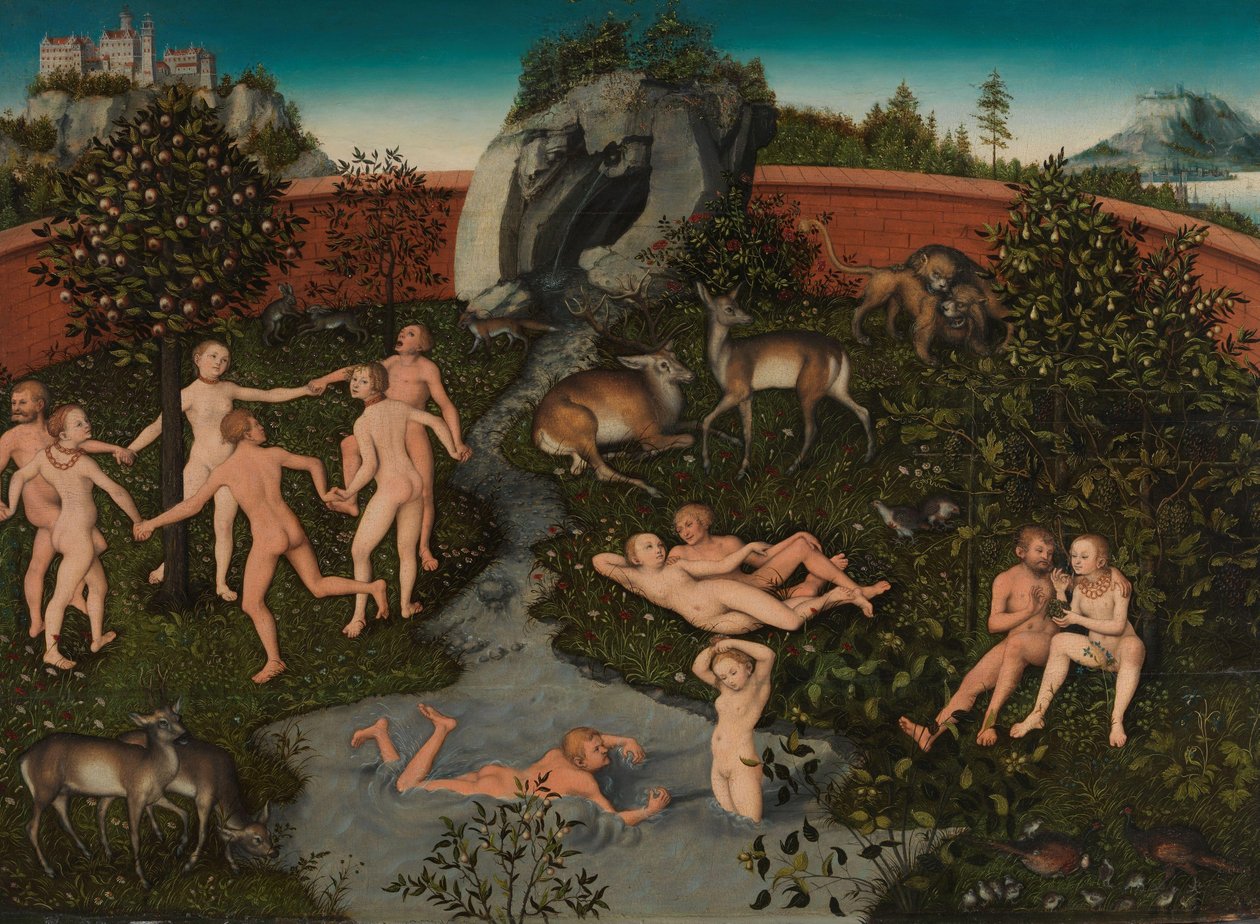 黄金时代，c.1534（木板油画） 作者 老卢卡斯·克拉纳赫