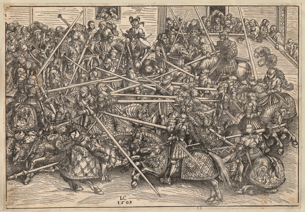 Tournoi - 锦标赛 - Cranach, Lucas, the Elder (1472-1553) - 1509 - 木刻 - 29,5x42,5 - 私人收藏 作者 老卢卡斯·克拉纳赫