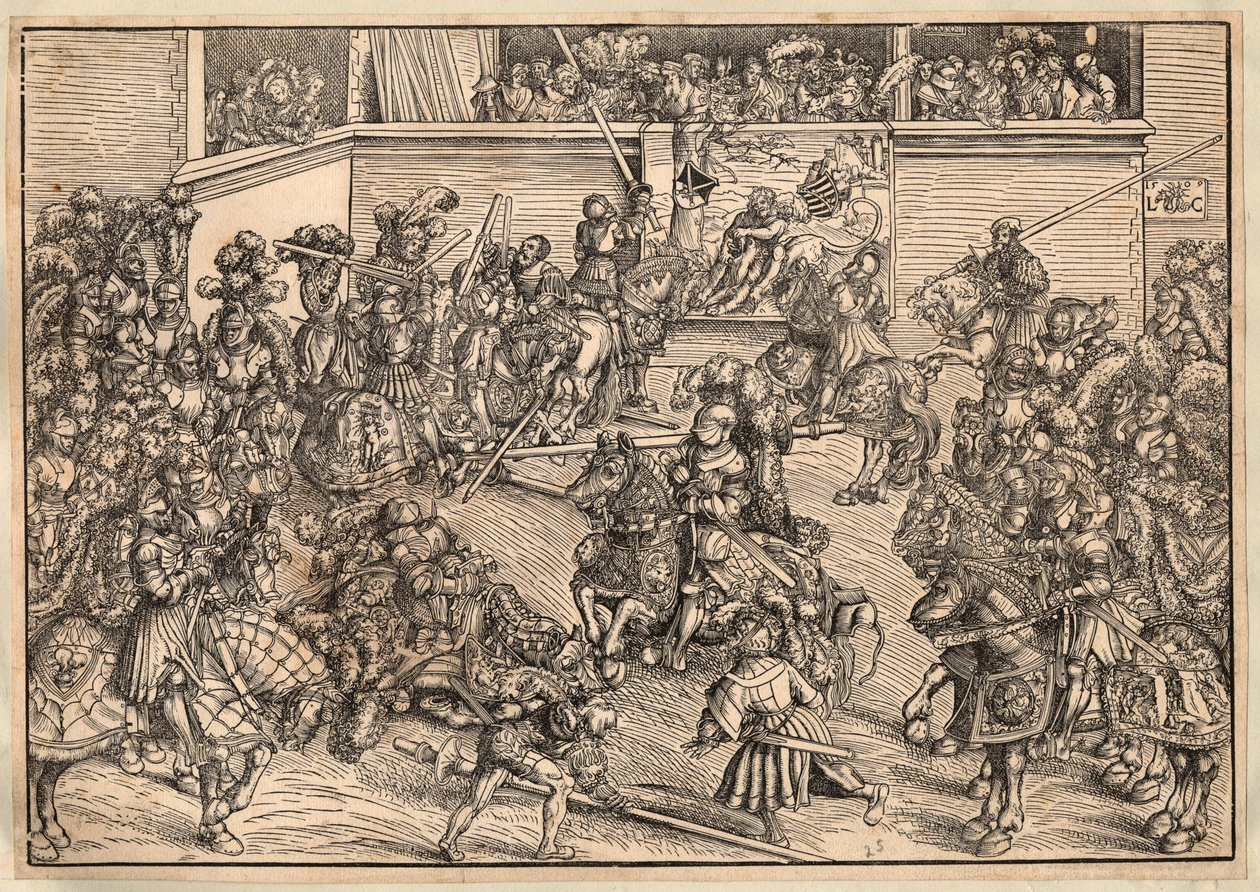 Tournoi - 锦标赛 - Cranach, Lucas, the Elder (1472-1553) - 1509 - 木刻 - 29,8x42,7 - 私人收藏 作者 老卢卡斯·克拉纳赫