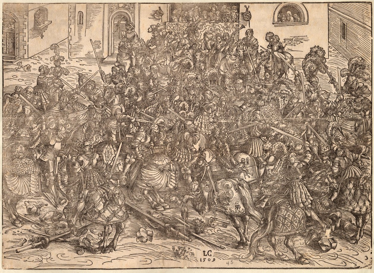 Tournoi - 锦标赛 - Cranach, Lucas, the Elder (1472-1553) - 1509 - 木刻 - 29,9x41,5 - 私人收藏 作者 老卢卡斯·克拉纳赫