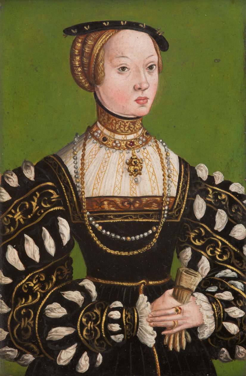 奥地利的伊丽莎白 (1526–1545)，c.1551（铜版油画） 作者 小卢卡斯（克拉纳赫的学校）