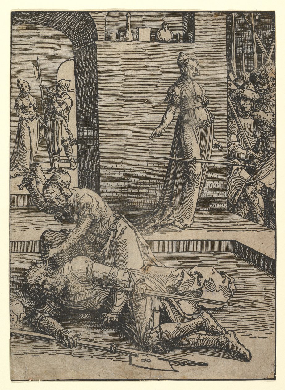 Jael Killing Sisera，无装饰框，1517年。 作者 卢卡斯·范·莱登