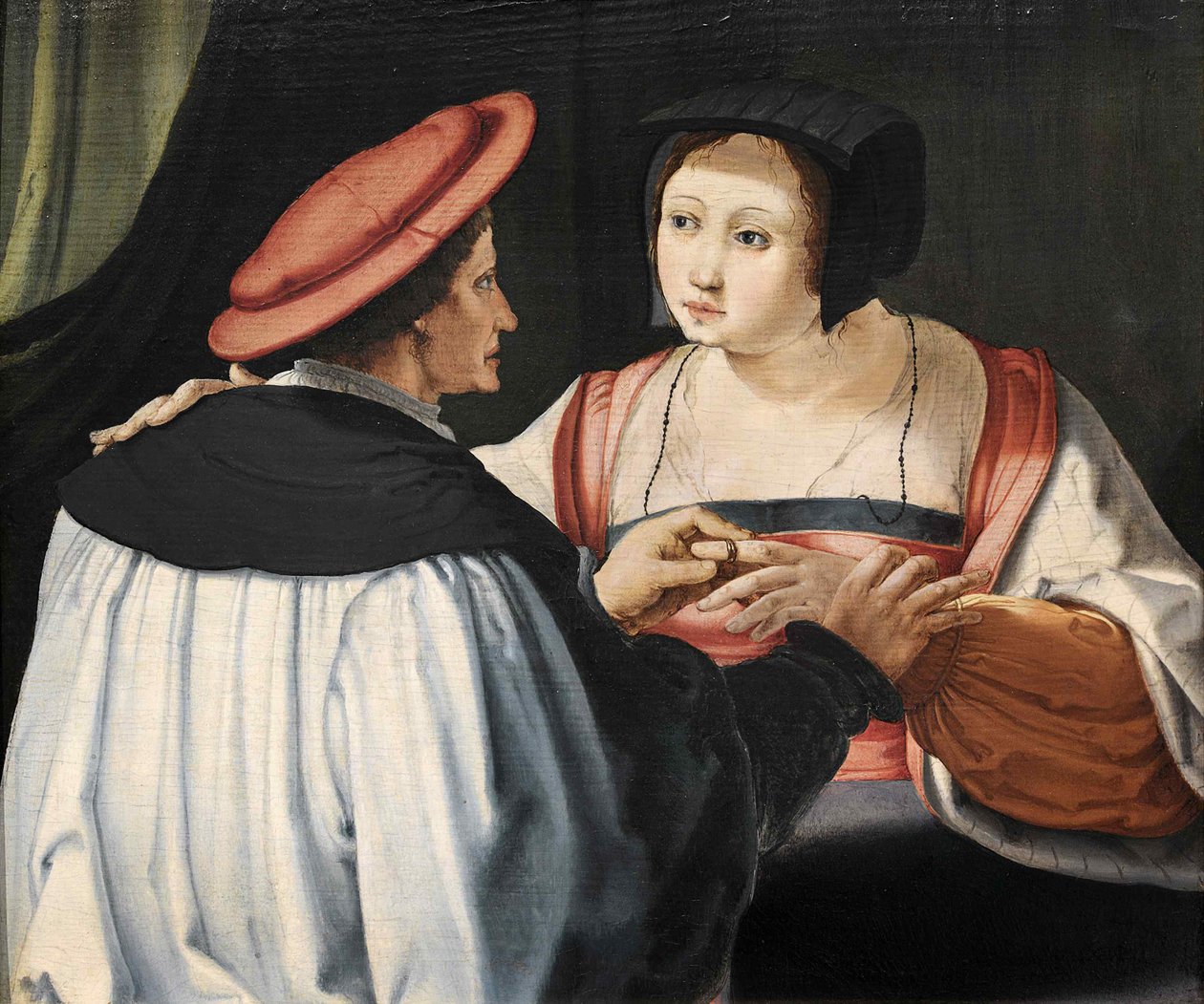 未婚夫（LesFiancés）未婚妻c。 1525。 作者 卢卡斯·范·莱登