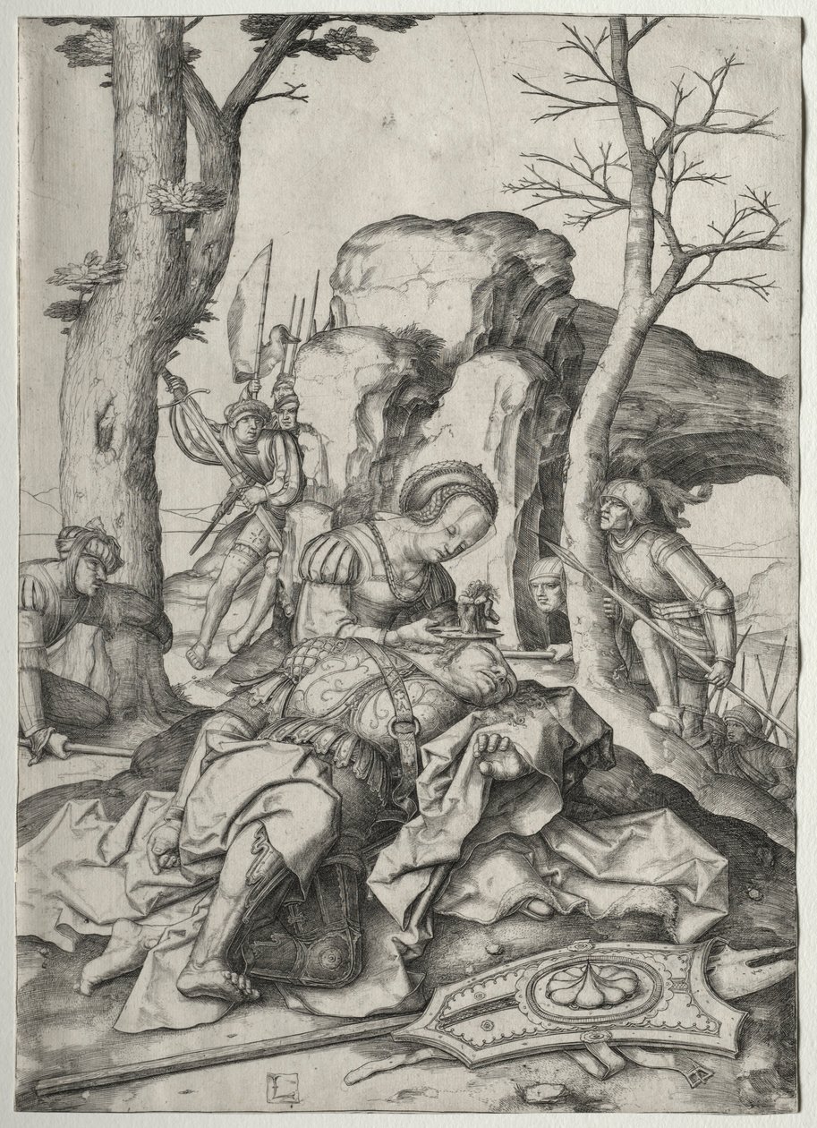 Samson和Delilah，c。 1507。 作者 卢卡斯·范·莱登
