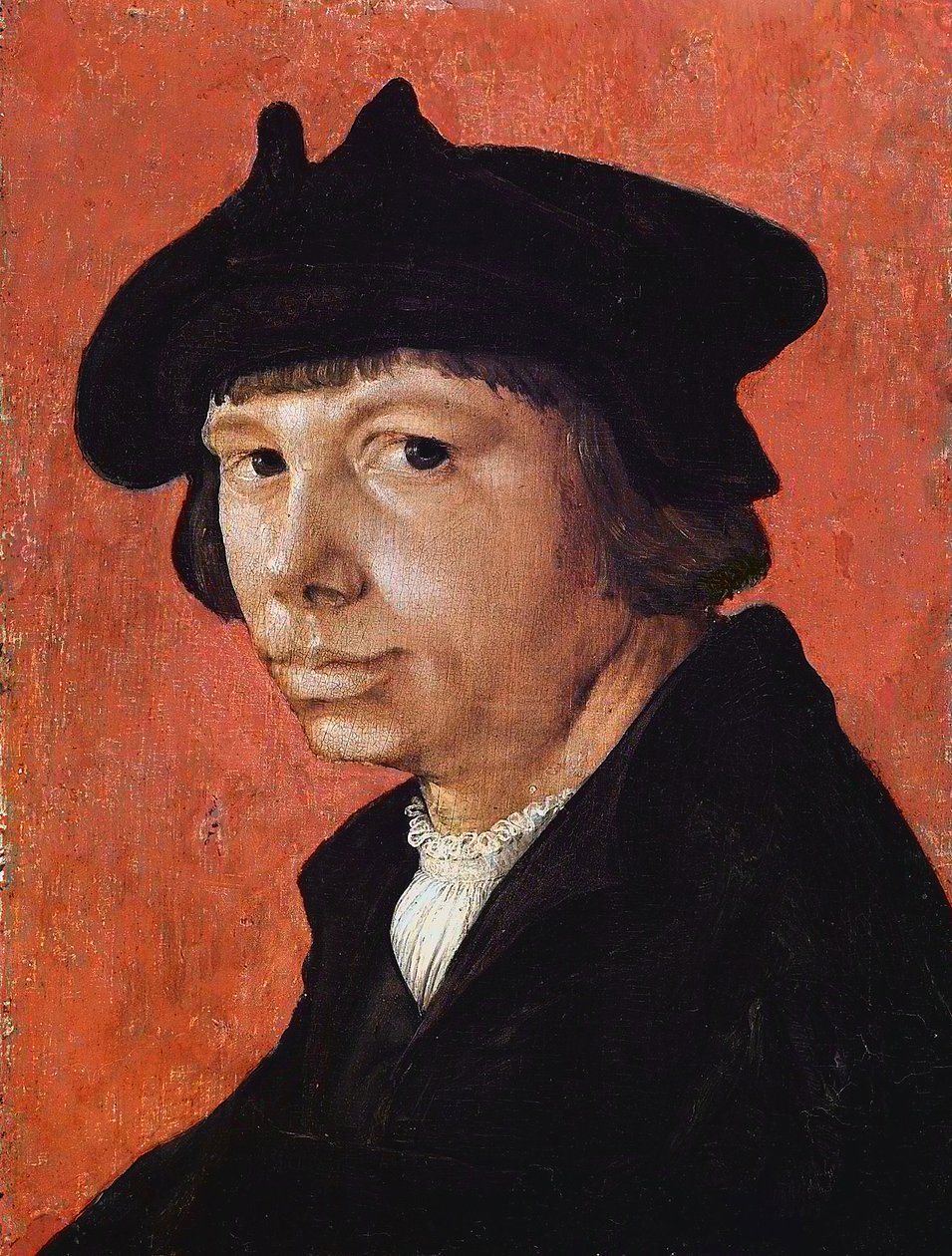 自画像 - Peinture de Lucas van Leyden (1489/94-1533) (Lucas de Leyde, Lucas Huighensz ou Lucas Jacobsz) - 1525-1526 - 木板油画 - 28,9x21,4 厘米 - 赫尔佐格-安东-乌尔里希博物馆，不伦瑞克 作者 卢卡斯·范·莱登