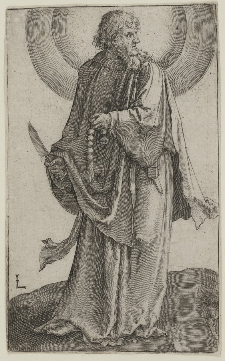圣巴塞洛缪，c.1511（雕刻） 作者 卢卡斯·范·莱登